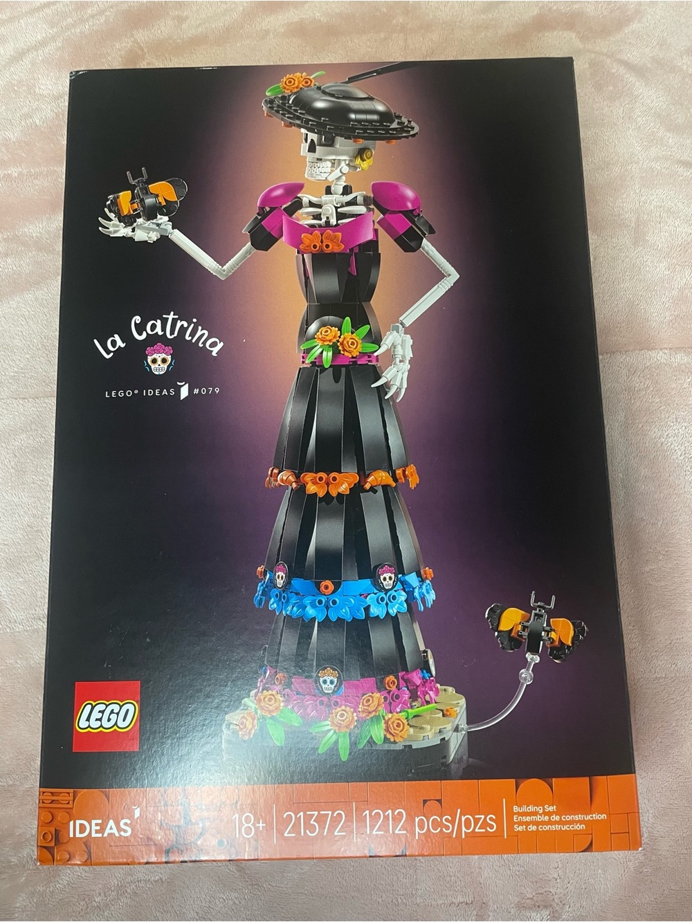 LEGO La Catrina Dress Display – Black, Purple, Orange, Blue